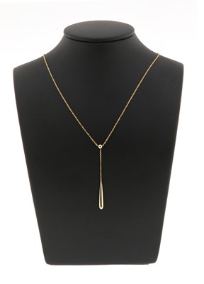 Lot 664 - Gold Necklace with Drop-Shaped Pendant