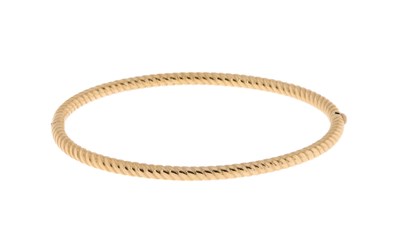 Lot 667 - Stiff Gold Twisted Bracelet