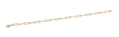 Lot 669 - Gold Angular Paperclip Bracelet.