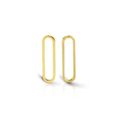 Lot 670 - Pair of Gold ‘Paperclip’ Ear Rings
