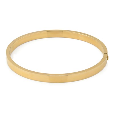 Lot 677 - Stiff Gold Bracelet with Box Clasp