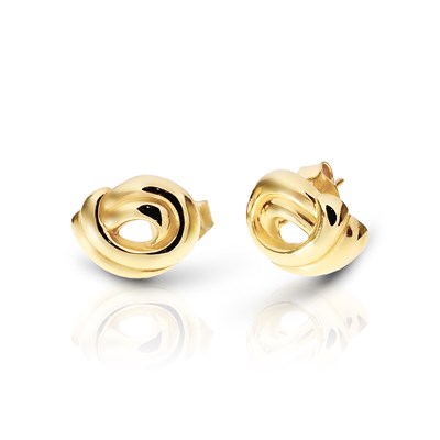 Lot 682 - Pair of Gold Crossover Ear Studs