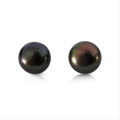 Lot 724 - Pair of Ear Studs with Cultured Solitaire Tahiti Pearl