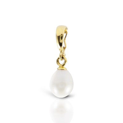 Lot 741 - Gold Pendant with Cultured Solitaire Pearl