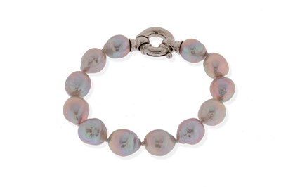 Lot 744 - Cultured Tahitian Baroque Pearl Bracelet with Silver Lock