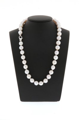 Lot 746 - Cultured Baroque Pearl Necklace with Silver Lock