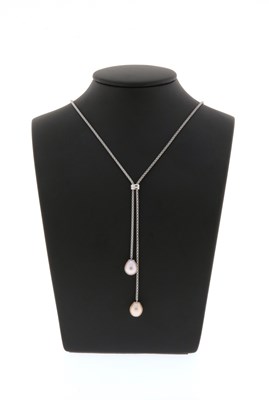 Lot 749 - Silver Necklace with Cultured Pearls