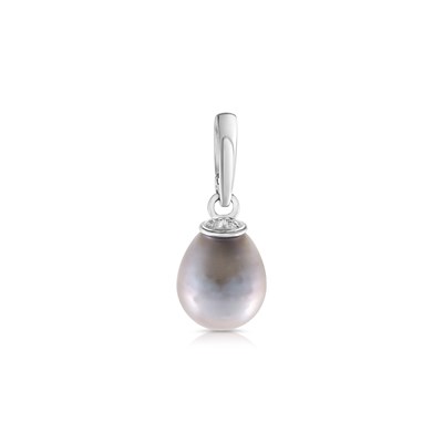 Lot 759 - White Gold Pendant with Cultured Solitaire Pearl