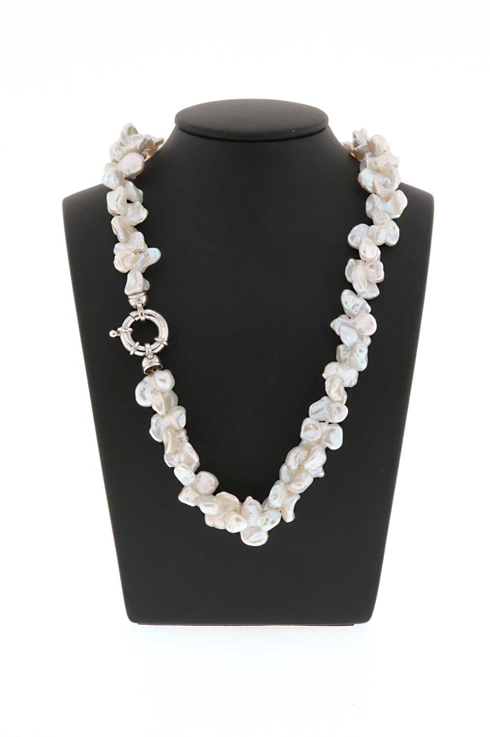 Lot 760 - Keshi Pearl Necklace with Silver Lock