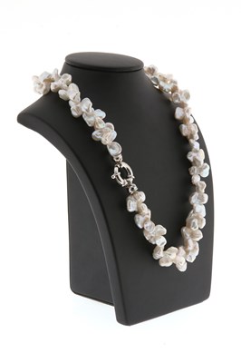 Lot 760 - Keshi Pearl Necklace with Silver Lock