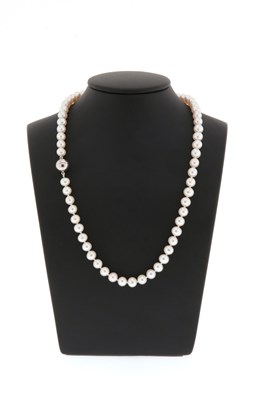 Lot 762 - Necklace with Cultured Pearls and Silver Lock