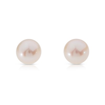 Lot 769 - Pair of Gold Ear Studs with Cultured Pearl Ear Studs