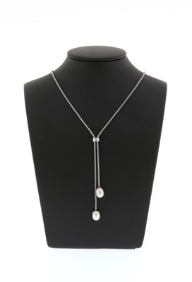 Lot 775 - Silver Necklace with Cultured Pearls