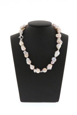 Lot 777 - Cultured Baroque Pearl Necklace with Silver Lock