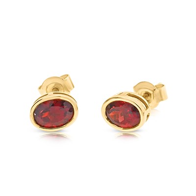 Lot 792 - Pair of Gold Ear Studs set with Garnet