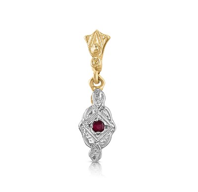 Lot 793 - Gold Pendant set with Ruby