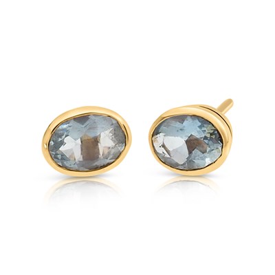 Lot 808 - Pair of Gold Ear Studs set with Topaz