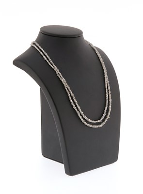 Lot 582 - 2-Strand Diamond Necklace with 14K Gold Lock