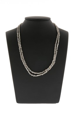 Lot 583 - 2-Strand Diamond Necklace with 14K Gold Lock