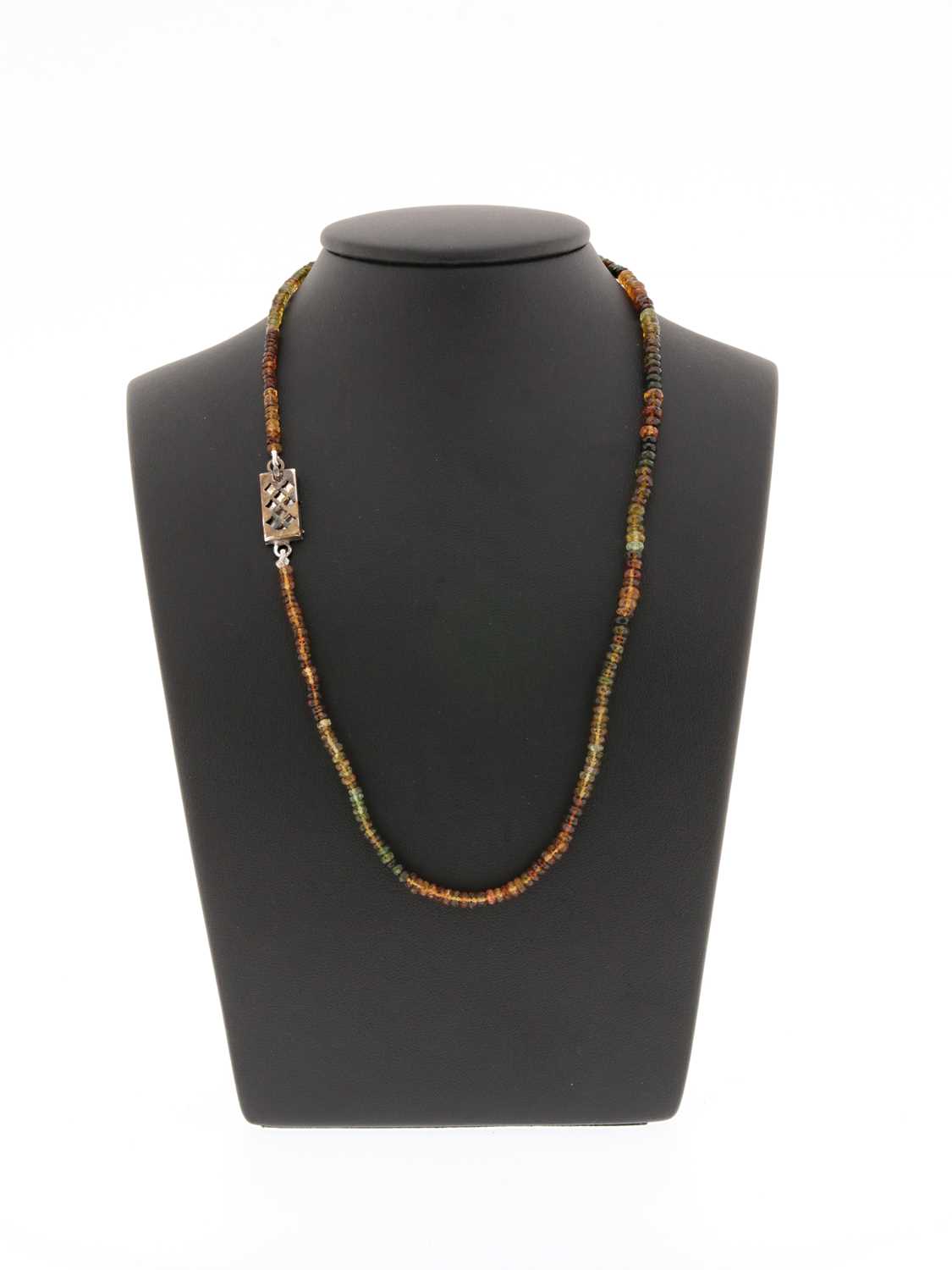 Lot 538 - Tourmaline Necklace with Silver Lock