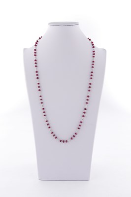 Lot 858 - White Gold Necklace with Ruby and Diamonds