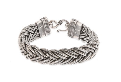 Lot 198 - A Sterling Silver Braided Bracelet