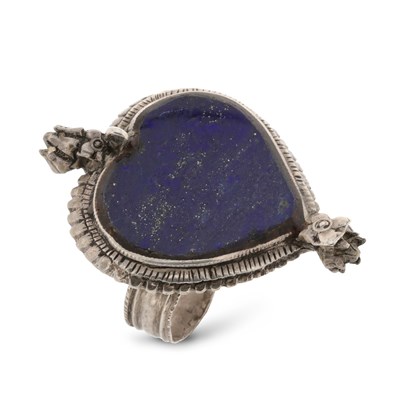 Lot 176 - Afghan Silver and Lapis Lazuli Ring