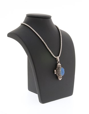 Lot 223 - Indian Silver Necklace with Lapis Lazuli Pendant