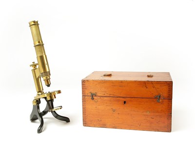 Lot 835 - A William Stanley Brass Monocular Microscope, ca. 1890