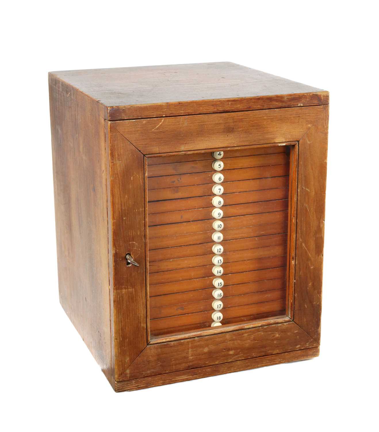 Lot 82 - A Pine Wood Microscope Slide Cabinet, Ca 1900