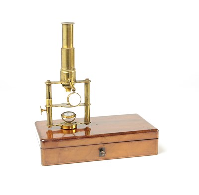 Lot 134 - A Brass Double Pillar Field Microscope, Ca 1880