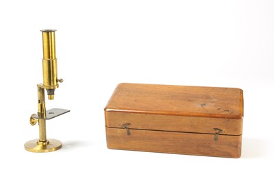 Lot 151 - A Brass Monocular Microscope, Late 19th Century