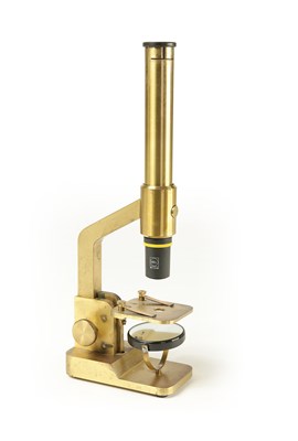 Lot 829 - A Brass Monocular Microscope