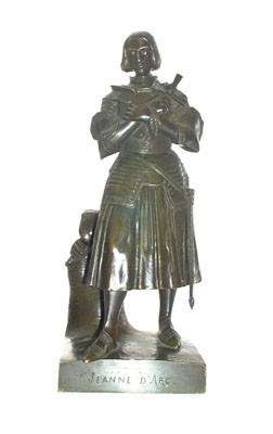 Lot 5724 - Bronzen sculptuur, van "Jeanne D'Arc"