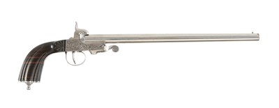 Lot 31 - French "Boissy" Pinfire Target Pistol with Long Barrel