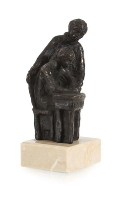 Lot 56 - Bronzen sculptuur 'Leraar en zijn leerling'