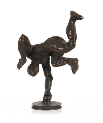 Lot 75 - Bronzen sculptuurtje 'kopstaande figuur'