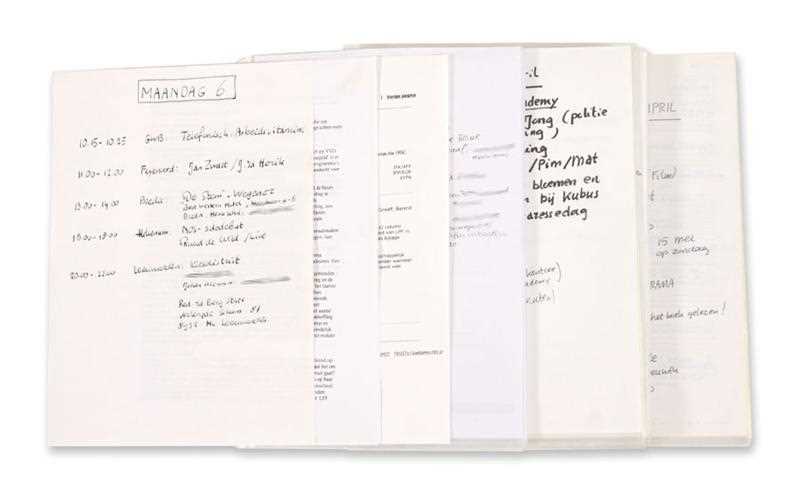 Lot 149 - De handgeschreven agenda van Pim Fortuyn