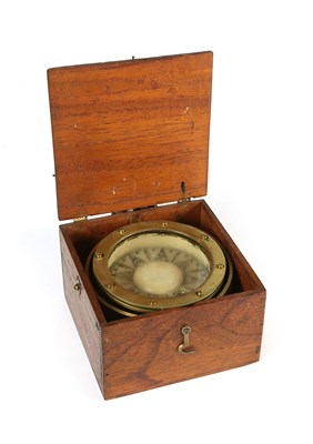 Lot 24 - A Brass Compass in Wooden Case
