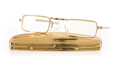 Lot 183 - Leesbril met verguld metalen montuur
