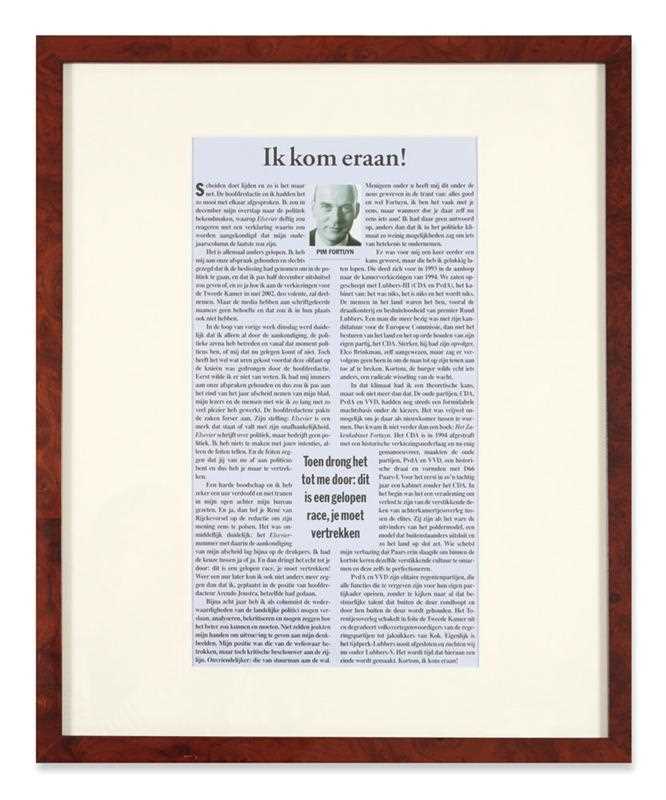 Lot 192 - Column van Pim Fortuyn voor Elsevier