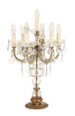 Lot 515 - 7-lichts kristallen tafelschemerlamp