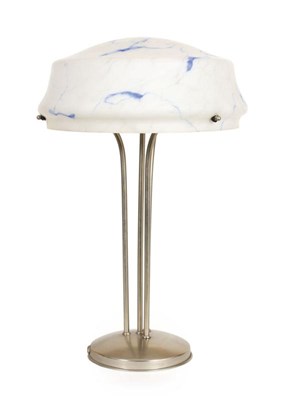 Lot 524 - Witmetalen tafelschemerlamp