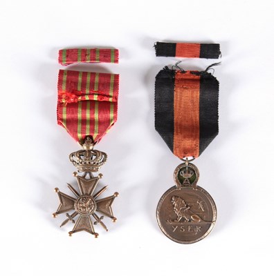Lot 126 - “Medal of the Yser” and Belgian “War Cross 1914/1918”