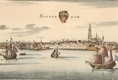 Lot 686 - 17e-eeuws aanzicht van Rotterdam