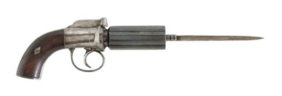 Lot 67 - An English 'Six-Shot' Percussion Pepperbox Revolver, circa 1850