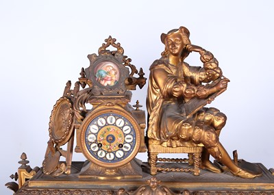 Lot 163 - Gilded Metal Fireplace Clock, 19th Century