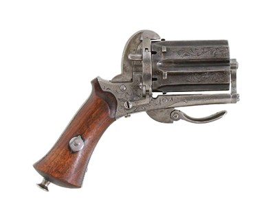 Lot 68 - A Belgian Six-Shot' Pinfire Pepperbox Revolver, Liège, circa 1860