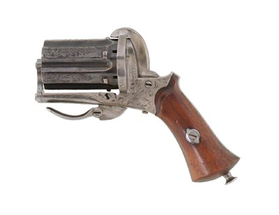 Lot 68 - A Belgian Six-Shot' Pinfire Pepperbox Revolver, Liège, circa 1860