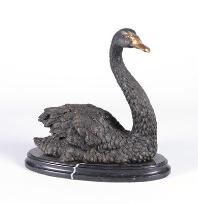 Lot 182 - Bronze Majestic Swan Sculpture